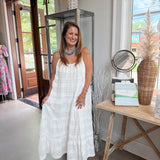 Coastal White Eyelet Maxi Dress