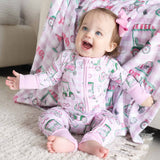 Caden Lane Golf Pink Gingham Bamboo Sleeper