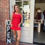 Bold Red Romper