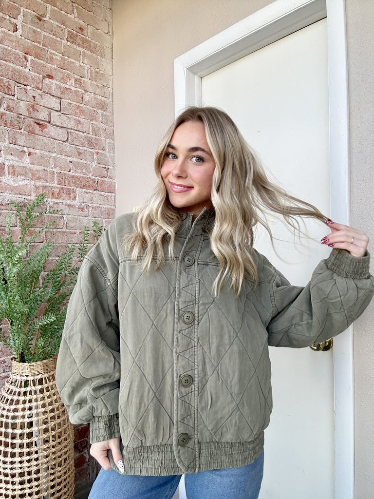 Olive Quilted Jacket