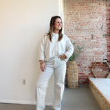 Kate Barrel Jeans in Olive Stripe
