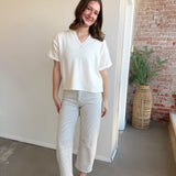 Kate Barrel Jeans in Olive Stripe