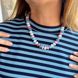 Simple Rondelle Bead Necklace- Multi