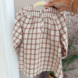 Quincy Mae V Smocked Dress Rustic Plaid