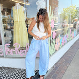 Kick Back Barrel Sweatpants in Blue