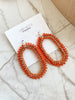 Beads Glass Hexagon Earrings - Orange