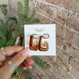 Small Brown Marble Hoops
