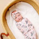 Copper Pearl Knit Headband Bow- Minnie Mouse