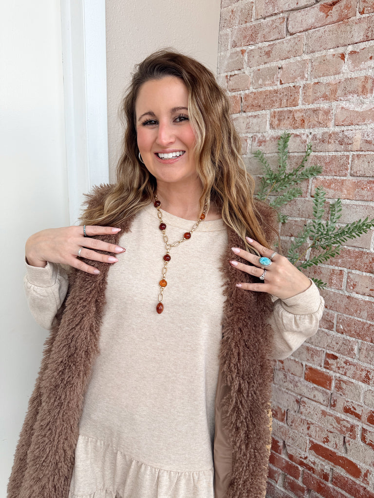 Tortoise & Oval Y Chain