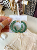 Hammered Metal Circle Acetate Hoops- Teal