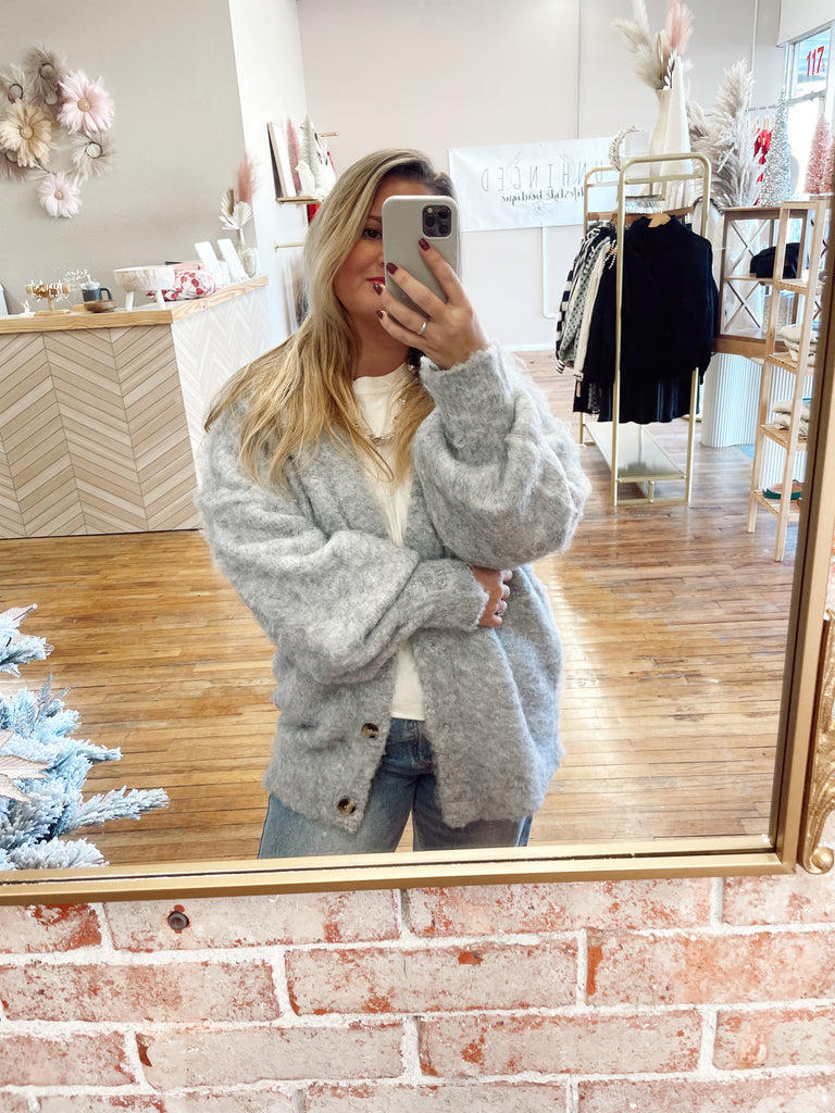 Cozy in Grey Cardigan