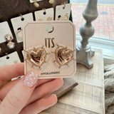 Heart & Pearl Trim Earrings