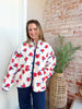 Red Floral Fleece Jacket