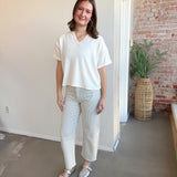 Kate Barrel Jeans in Olive Stripe