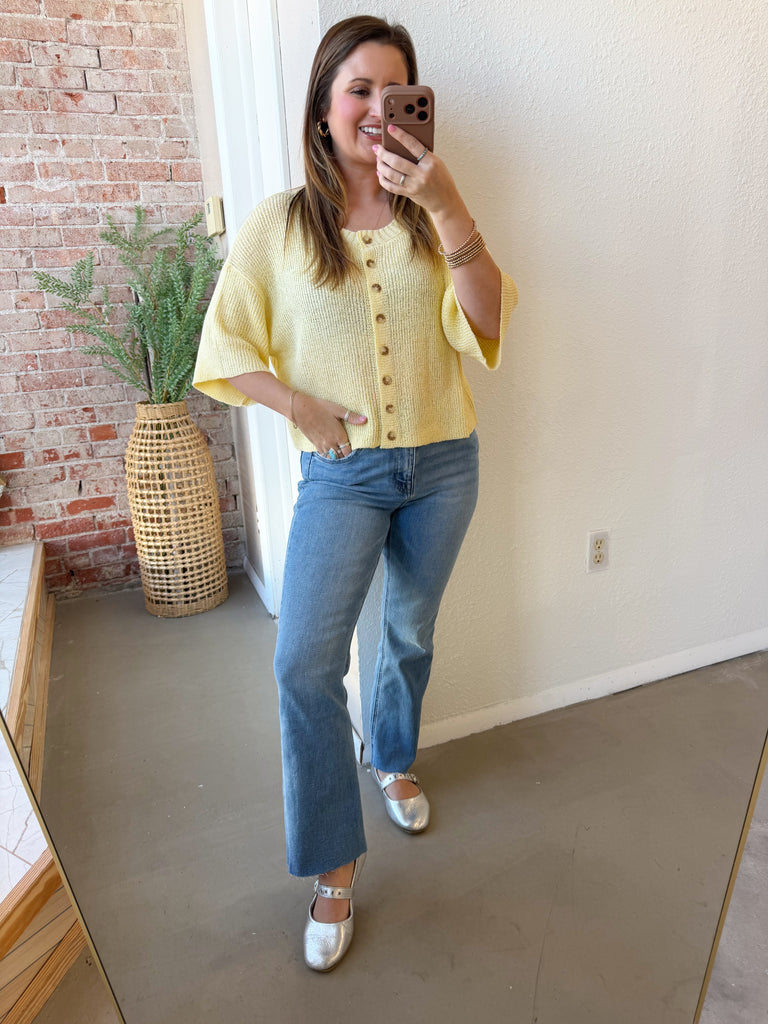 High Rise Crop Flare Jeans