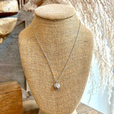 Tiny Heart Locket Necklace Silver