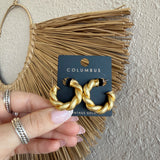 Gold Twist Hoops- Matte