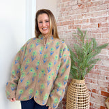 Mocha Floral Fleece Jacket