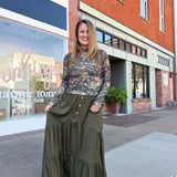 Olive Hour Maxi Skirt