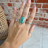 925 Sterling Silver Turquoise Statement Ring 9