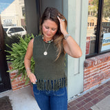 On the Fringe Sweater Top