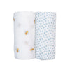 Cotton Swaddles 2 Pack- Dots & Bees