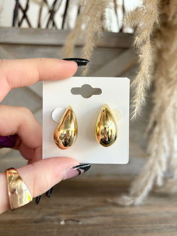 Tiny Gold Crystal Hoops