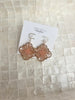 Clover Shape Beaded Earrings in Coral