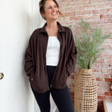 She's Athletic Jacket in Chocolate