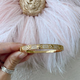 Clover Pave CZ Bangle Bracelet