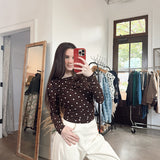 Dot After Dark Mesh Top