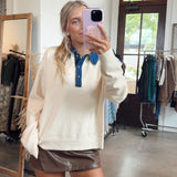 Detailed in Denim Sweater