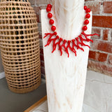 Red Round Coral Necklace