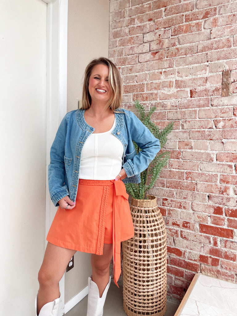 Tailgate Season Skirt in Orange