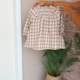 Quincy Mae V Smocked Dress Rustic Plaid