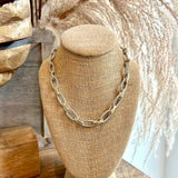 Twotone Oval Chain Necklace