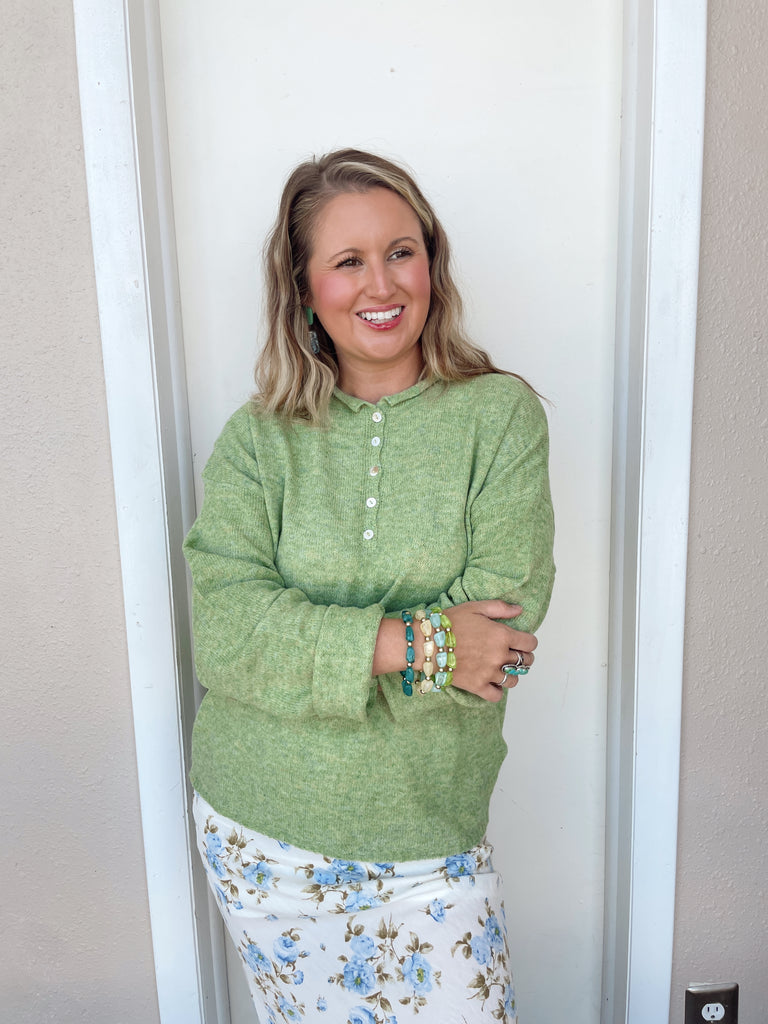 Spring Breeze Pullover in Matcha