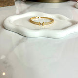 Initial Pave CZ Bangle Bracelet