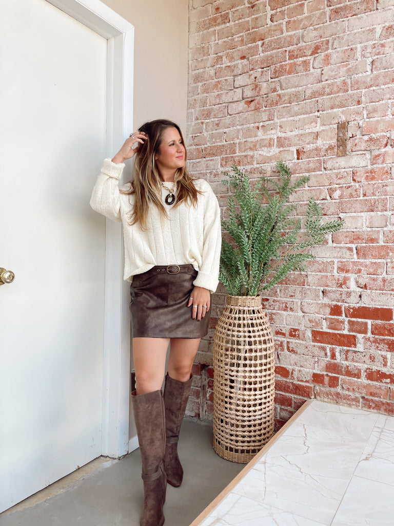 On Edge Leather Mini Skirt