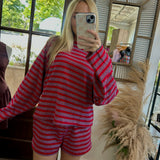 The Varisty Stripe Pullover Set- Bottoms