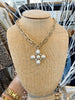 Chunk Pearl Cross Necklace