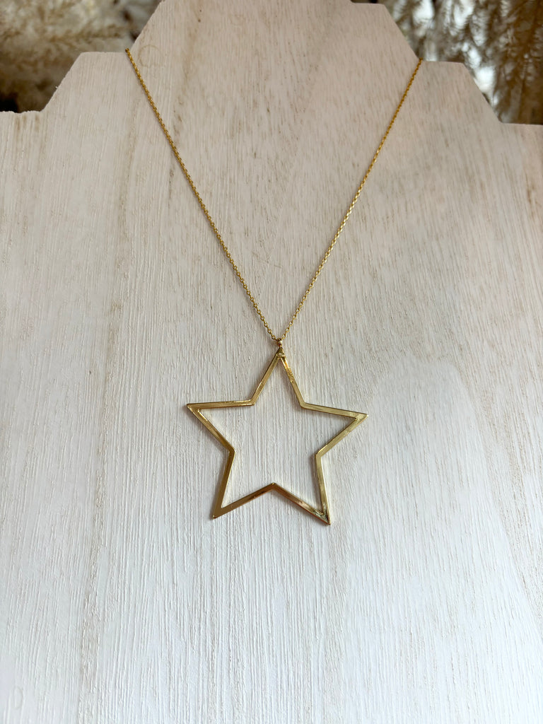Big Star Necklace in Gold