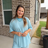 Stripe and Shine Set in Blue - Top