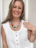 Scarf Necklace in Greens