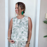 Palm Leaf Linen Set- Top