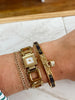 Lock & Patterned Clover Bangle Bracelet