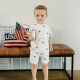 Flag Button Short Set