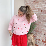Spring Breeze Cardigan in Strawberry