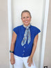Spring Breeze Cardigan Vest in Royal Blue