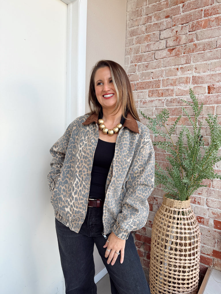 Washed Leopard Jacket